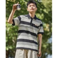 [2.5折价109元]唐狮夏季新款短袖polo衫男士带翻领t恤有条纹黑色休闲上衣潮宽松