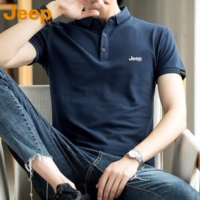 JEEP吉普高端纯色polo衫男士短袖t恤2025年夏季新款商务休闲半袖