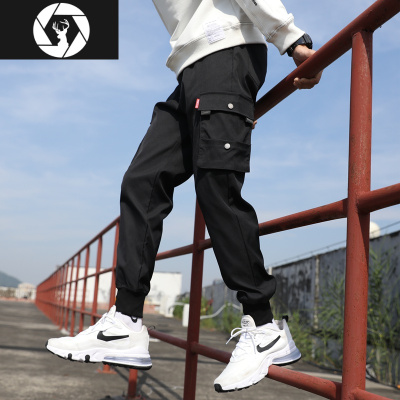 HongZun工装裤子男士秋冬季宽松潮牌韩板潮流直筒裤日系潮牌百搭休闲长裤工装制服