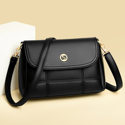 女包新款时尚中年妈妈包包百搭婆婆大容量女士软皮单肩包