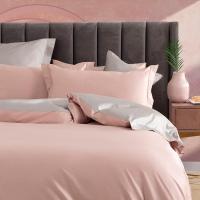 美帮汇100支长绒棉四件套全棉全棉床上用品床单被套薄雾粉杏
