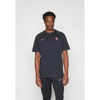 Nike/耐克足球运动短袖上衣男俱乐部风黑色粉色撞色刺绣修身直筒