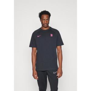 Nike/耐克足球运动短袖上衣男俱乐部风黑色粉色撞色刺绣修身直筒