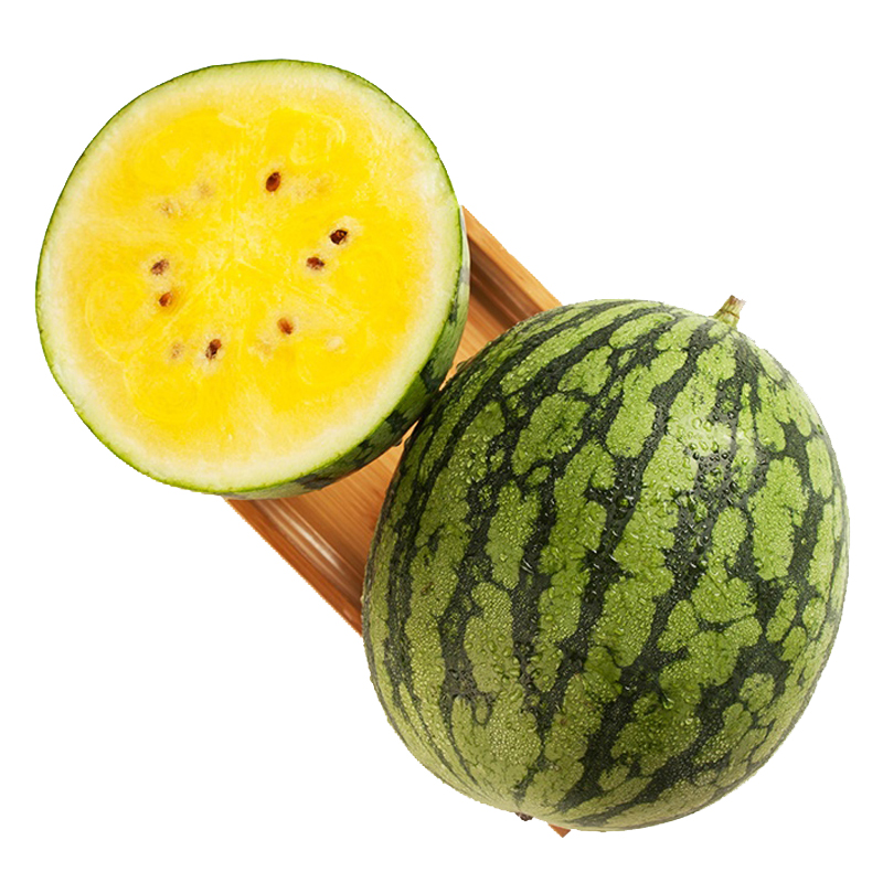 1号鲜客(freshman) 黄心西瓜4斤左右(1-2个) 新鲜当季水果