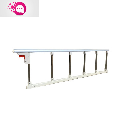 敬平防掉床老人扶手栏杆儿童防摔护栏围栏床边档板可折叠通用一面白色不锈钢六挡40高（不带底座）1