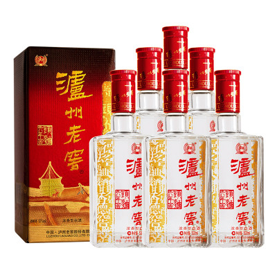 泸州老窖 六年窖头曲 52度 500ml*6瓶 浓香型白酒 整箱装(含3个礼袋)
