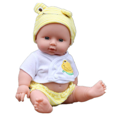智能仿真婴儿玩具会说话宝宝洋娃娃软胶硅胶洗澡安抚陪睡娃娃30CM黄色青蛙30CM有发音4声（+8配）