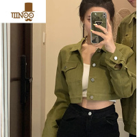 YANXU美式复古情侣装一长一短外套夹克2023新款秋季感网红牛仔上衣