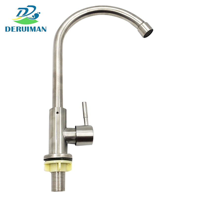 DERUIMAN单冷水龙头高颈304不锈钢厨房水龙头4分