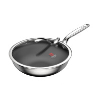 三禾炒锅30cm受热匀不易渗色导热快0涂层不粘纯钛锅GC30F1