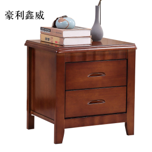 豪利鑫威床头柜简约卧室床边储物柜标准款胡桃色50*41*50cm