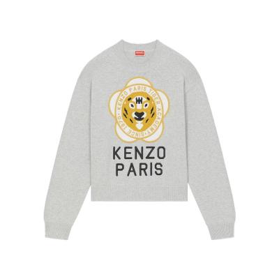 高田贤三(Kenzo)羊毛混纺圆领卫衣女款休闲百搭KENZO虎头刺绣运动