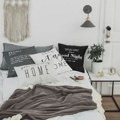 明超北欧风客厅沙发抱枕靠垫靠背办公室汽车护腰全棉靠枕套正方形枕头