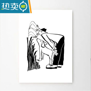 敬平my dog 韩国艺术家 我的爱人和狗美好生活方式海报艺术装饰画装饰画