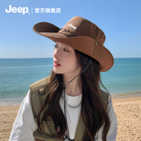 jeep吉普遮阳帽子女款夏季防晒钓鱼户外登山徒步渔夫帽西部牛仔帽