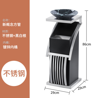 酒店大堂立式不锈钢大厅用电梯口走廊灭烟桶 _方管砂钢色