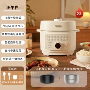 适盒电压力锅家用3L高压锅电饭煲小型智能全自动排气电高压电饭锅 3L电压力锅[两个内胆]