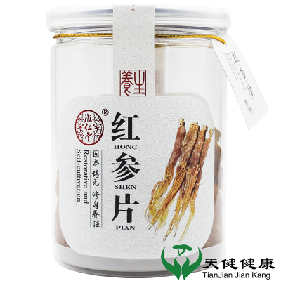 淮仁堂红参片100g灌装大补元气复脉固脱益气摄血用于体虚欲脱气血不畅