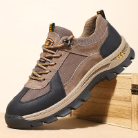 真皮男鞋春季新款户外徒步登山鞋透气男士休闲老爹鞋舒适运动鞋男