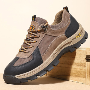 真皮男鞋春季新款户外徒步登山鞋透气男士休闲老爹鞋舒适运动鞋男