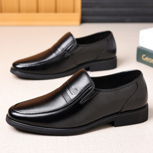 皮鞋男士夏季商务正装休闲透气镂空一脚蹬中年凉鞋爸爸鞋SJ5091
