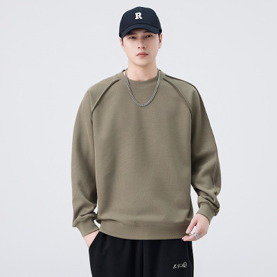 |日系高品质秋男士圆领长袖卫衣打底衫版套头圆领修身百搭