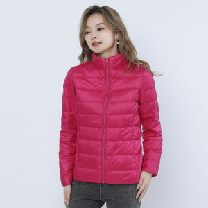 女式简约羽绒纯色女立领女装轻薄款羽绒服女士加大码_745402