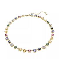 施华洛世奇(SWAROVSKI)多切面金 tone 链条混色项链时尚百搭配饰