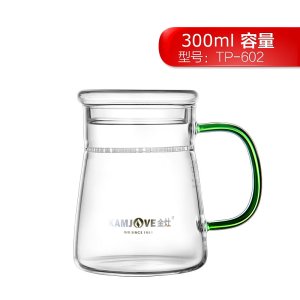 KAMJOVE/金灶 TP系列 单层玻璃杯 带把月牙杯 水杯 杯子 家用玻璃茶杯 泡茶杯 牛奶杯 花茶杯 泡茶水杯茶具