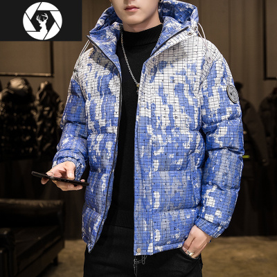 HongZun棉衣男秋冬季2020新款韩版潮流短款棉服潮牌加厚加绒棉袄上衣外套棉衣