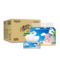 清风 3层100抽/包*6包 抽取式面巾纸BR40AB 4提箱装24包