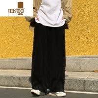 YANXU日系复古ins潮牌灯芯绒宽松阔腿裤子男高街港风工装直筒休闲长裤