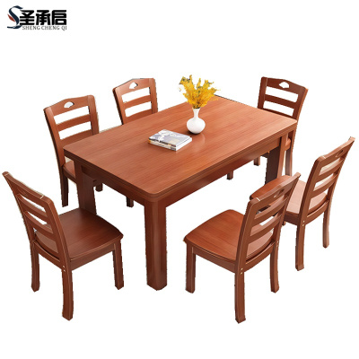 圣承启快餐桌六椅1.2m张