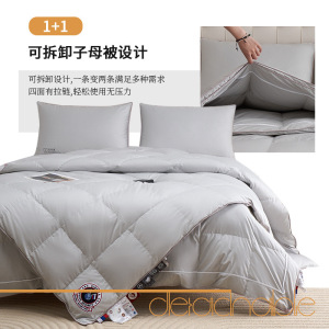 白鹅绒双胎子母被纯棉羽绒被加厚保暖冬被春秋被双人被芯