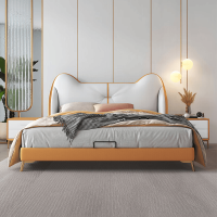 阿狸床小孩软包男孩女孩床粉色轻奢奶油风儿童房公主床