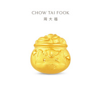 周大福马年生肖系列 聚宝盆小马足金黄金转运珠女送生日礼物EOR1543