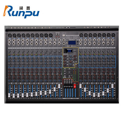 润普Runpu RP-MTY8024UX 国产化专业调音台舞台演出视频会议本地扩音模拟24路4编组4AUX输出调音台QY