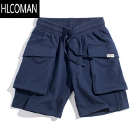 HLCOMAN工装 日系P44针织短裤大口袋运动复古马裤五分裤男夏