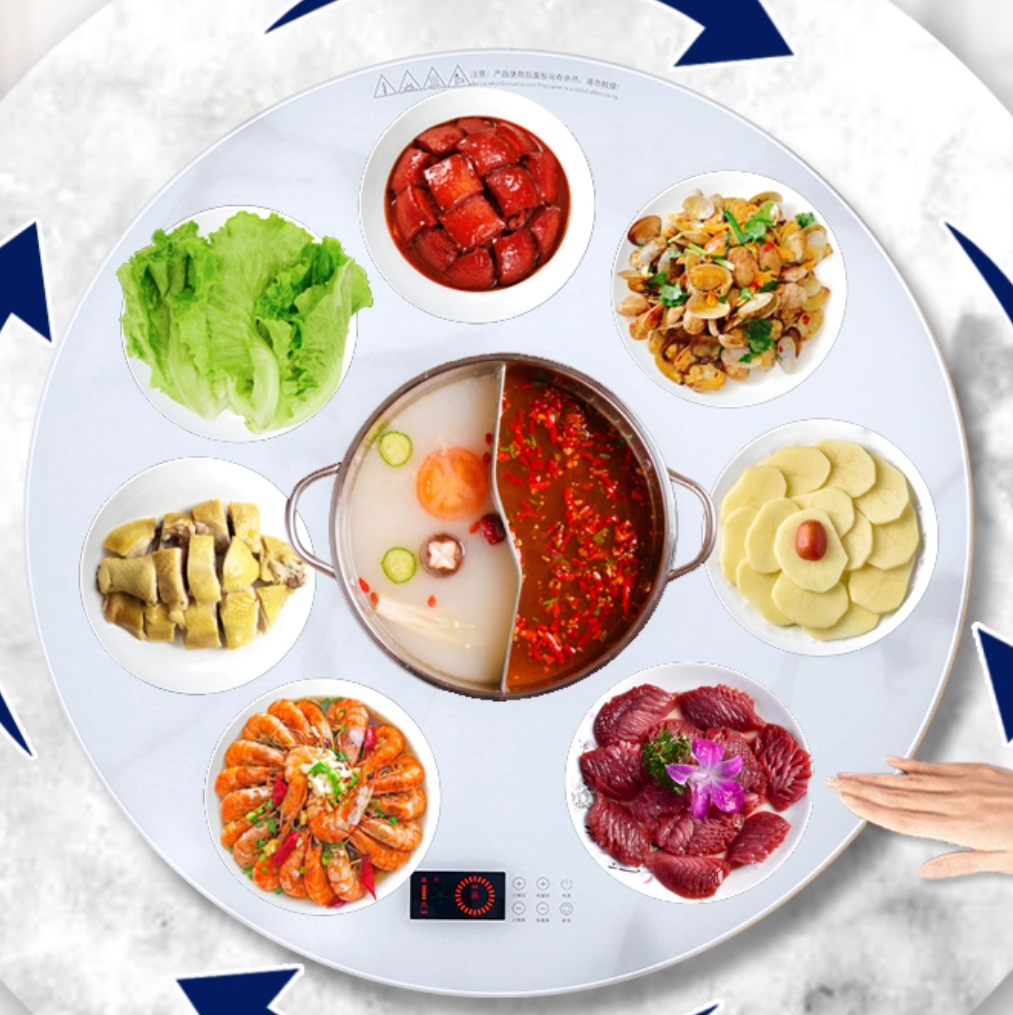 先科超薄暖菜板电动多功能饭菜保温板家用白色+80cm电磁炉