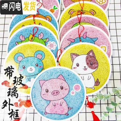 三维工匠十字绣2019年新款十二生肖5d钻石画小幅满钻带框点贴 水晶钻石画[一套12幅]35cm-送玻璃相框+流苏+挂绳