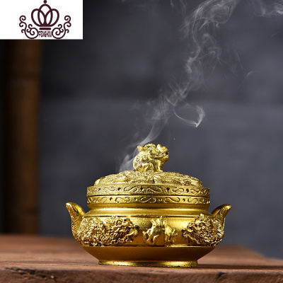 封后创意祥龙香道熏香炉家居茶具摆件飞龙在天沉檀香薰炉室内装饰树脂香炉-双龙戏珠
