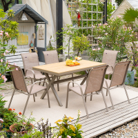 紫叶户外桌椅组合外摆室外花园露天座椅庭院露台餐椅休闲商用桌椅