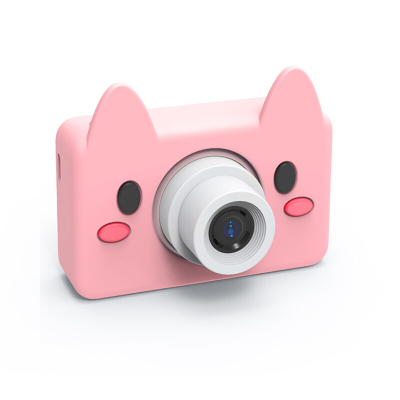 儿童节-儿童相机卡通造型2400W像素照相机可录像早教玩具儿童节粉小猪+16G卡+挂绳