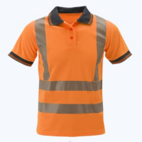CMCBRIGHT 经典反光短袖Polo 夏季防晒短袖翻领T恤透气速干工作服 003022O荧光橙 2XL