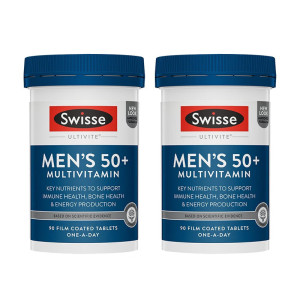 Swisse斯维诗 50+中老年男士复合维生素片 90粒 2瓶 父亲长辈中老年免疫力提升 送礼佳品