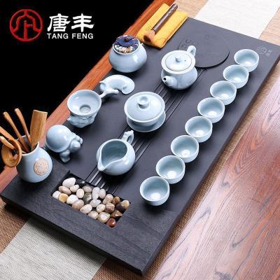 家柏饰(CORATED)乌金石茶盘茶具套装家用简约全自动功夫喝茶茶杯茶道大号茶台