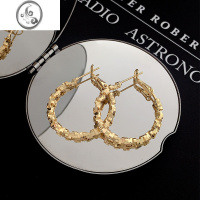 JiMi欧美金属圆圈耳环韩国网红小众设计感耳圈2023年新款潮洋气耳饰女