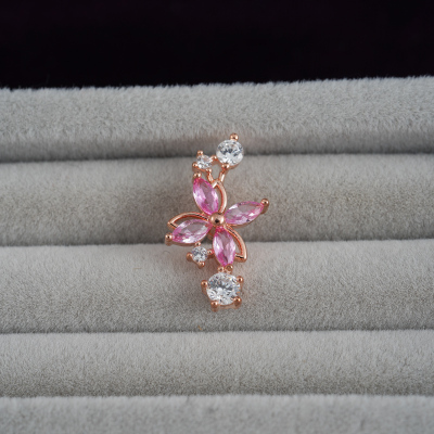 韩国精致镶钻小而美耳骨钉粗杆单只送女朋友老婆情人节七夕生日礼物