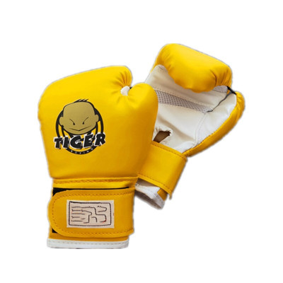 幼儿童拳击手套宝宝打沙袋训练散打搏击拳套玩具 3-8岁儿童拳套黄色