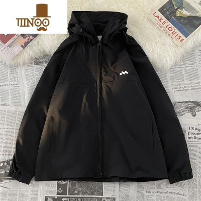 YANXU机能风防水冲锋衣男款外套户外潮牌痞帅宽松情侣山系连帽风衣夹克